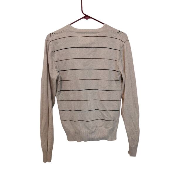 BKE Sweater Argyle Stripe Cotton Slim Fit Women's Size Small - Picture 2 of 4